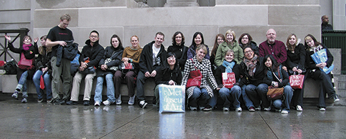 Group shot outside of the Met