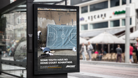 Transit shelter ad.