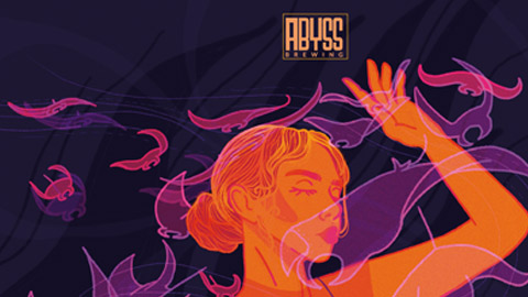 Three beer cans with illustrations of sirens on them. The can on the right features the devil ray, the can in the middle features the west coast sea nettle, and the can on the left features the vampire squid.