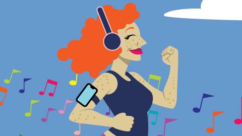 Motion graphic of animated jogger.