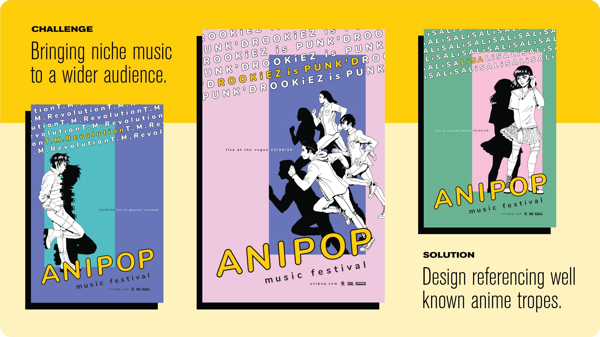 Bringing niche music to a wider audience by having design that references well known anime tropes.