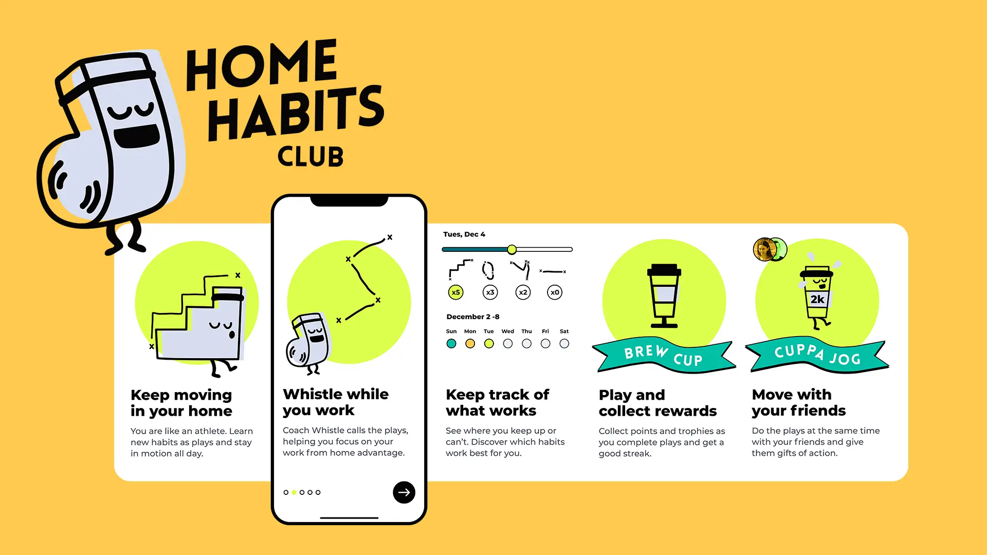 Home Habits Club habits app that keeps you moving while you work.