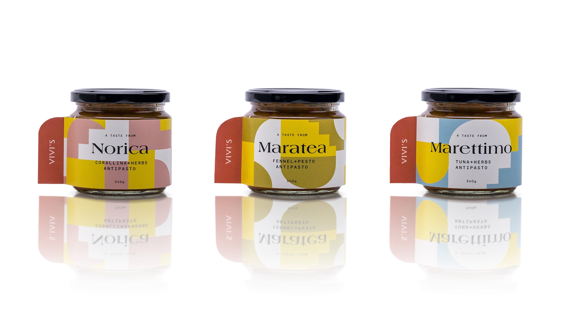 Packaging series for Italian antipasto.
