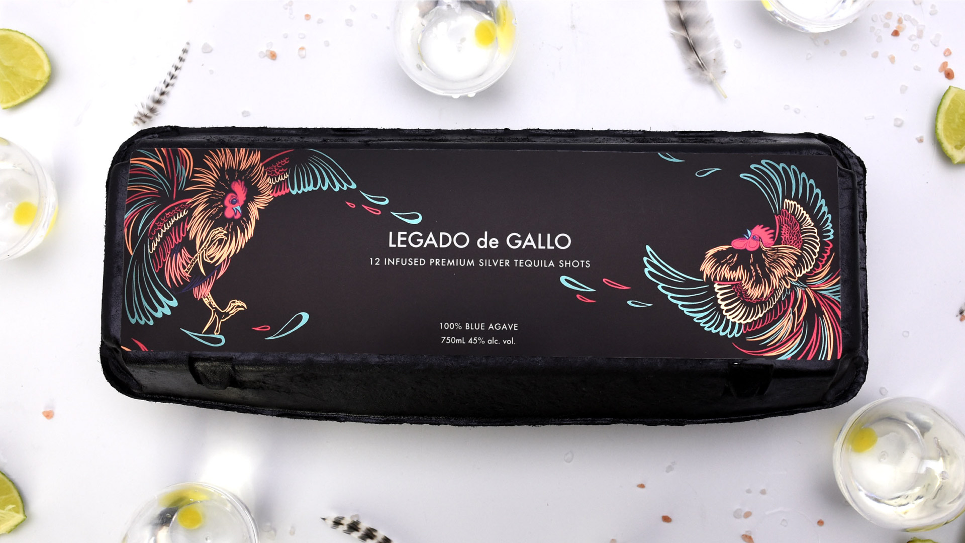 tequila packaging for a fictional beverage legato de Gallo branding packaging