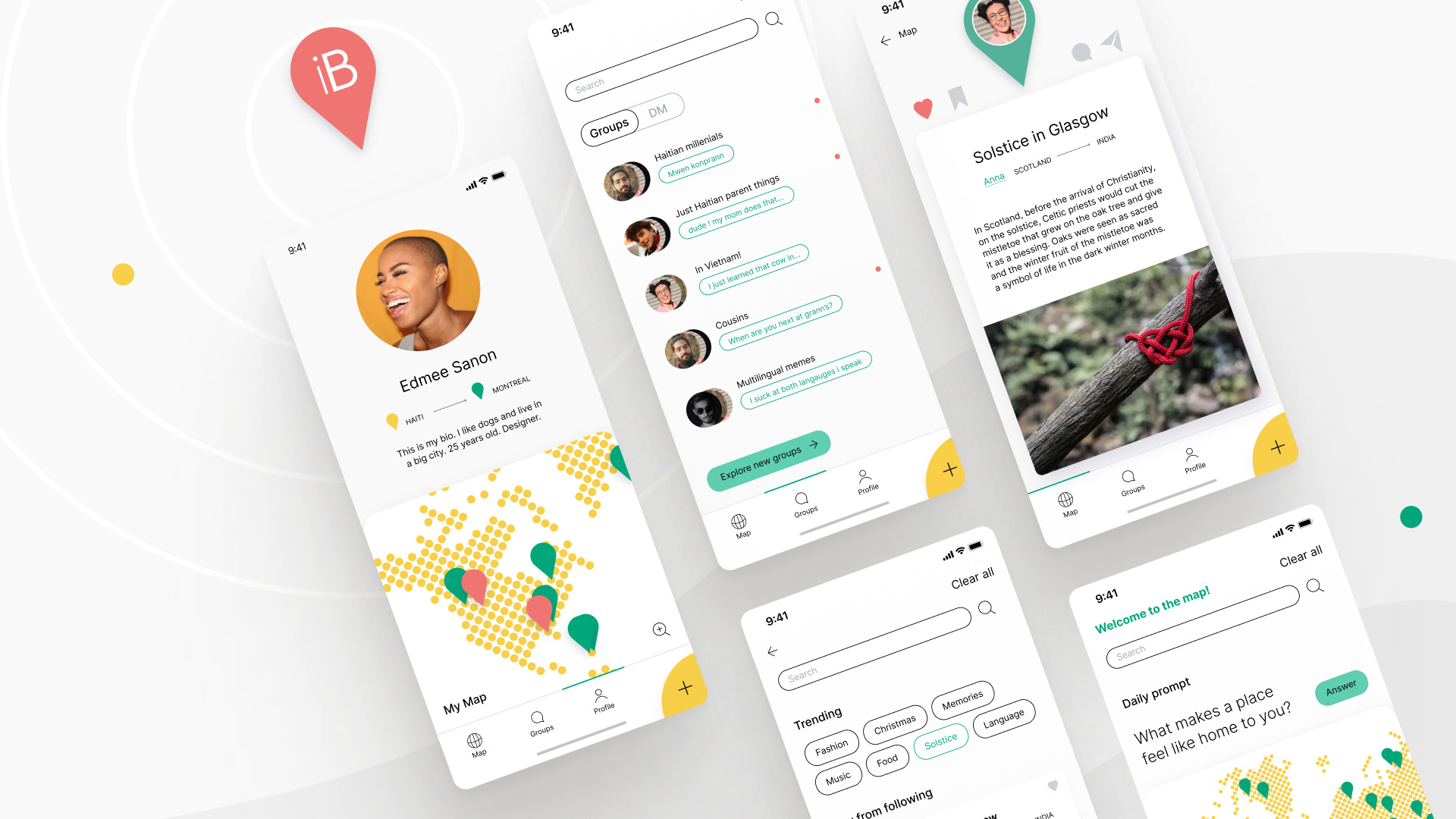 inBetween app user interface design by Coralie Mayer.