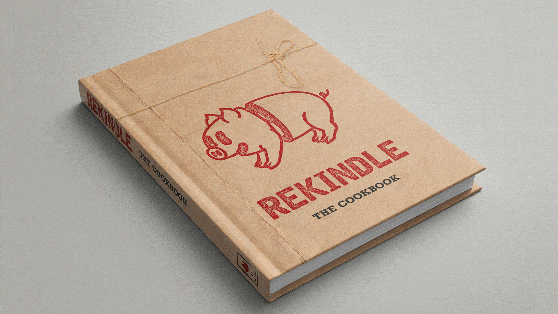 Alternating images of cover and spread designs for ReKindle The Cookbook.