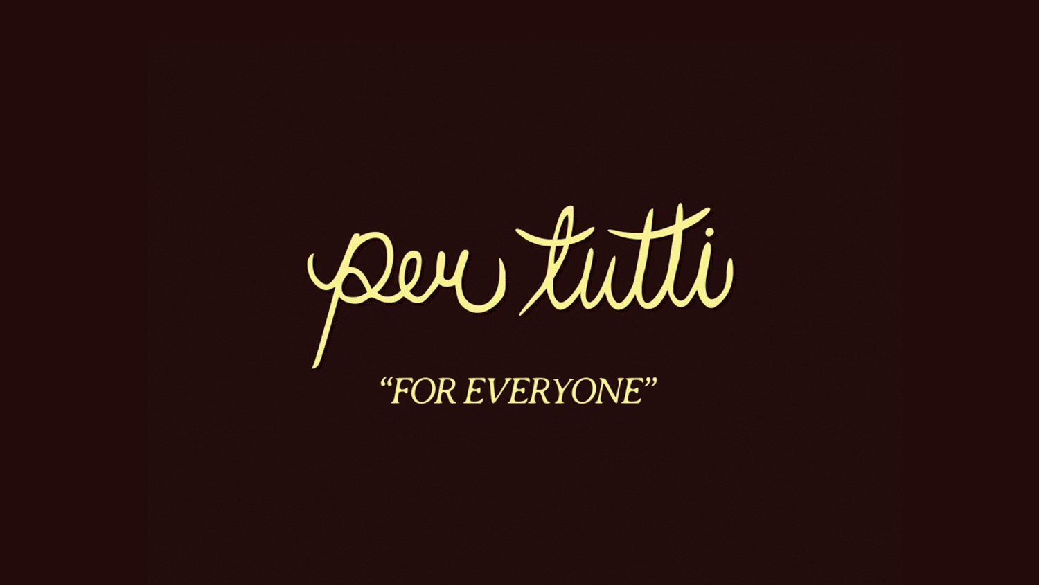 A GIF rotating through product packaging mock-ups for an Italian food brand called Per Tutti. This includes illustrated tomato sauce cans in green and red featuring ornate floral patterns and hand-lettered branding, shown standing upright and lying on their sides. Additionally, two boxed packages of Per Tutti farfalle pasta are displayed front and back, featuring dark brown packaging with gold and blue ornamental illustrations, a window showing the pasta inside, and text reading “Per Tutti Farfalle” and “Nonna’s Method.”