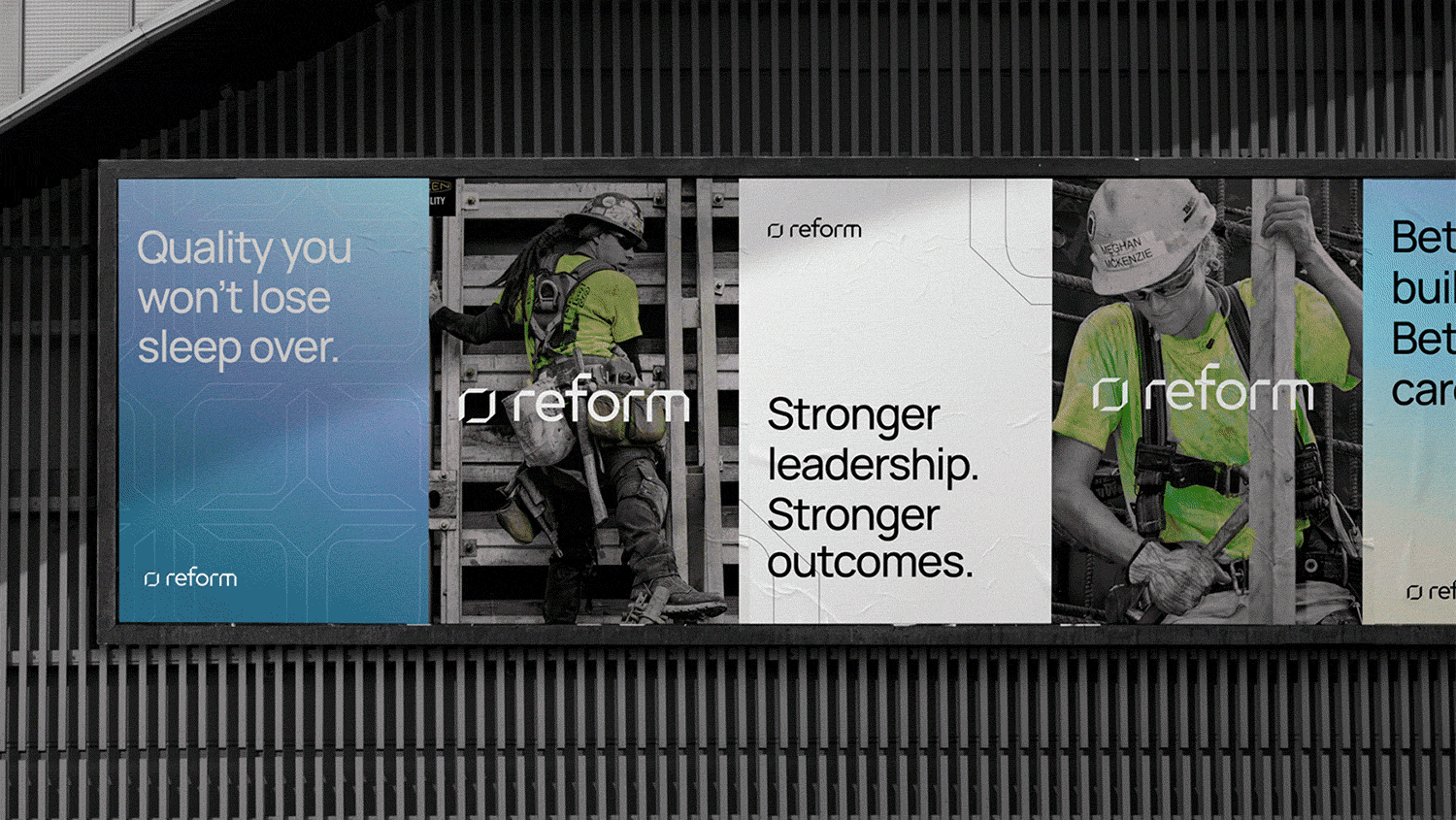 GIF cycling through images of poster mock-ups and three billboard advertising mock-ups.